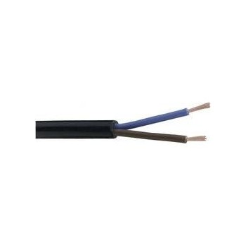 Cavo Elettrico 2x0,50 mmq, PVC Vinilgomma Nero, sfuso al metro