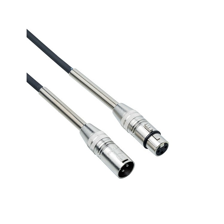 Cavo Microfono XLR Cannon cromato molla bilanciato segnale audio Casse PA DJ Cavo Microfono XLR Cannon cromato molla bilanciato segnale audio Casse PA DJ