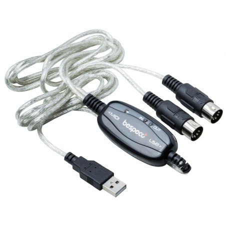 INTERFACCIA Audio USB MIDI DIN 5 poli in/out al PC, Bespeco