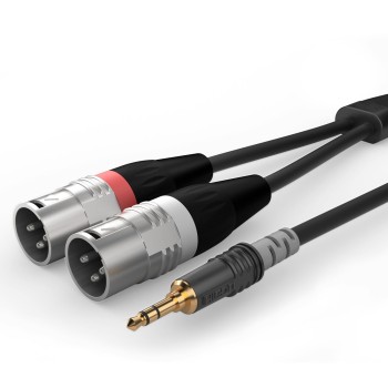 Cavo Audio PC, Mixer XLR, 1,5 mt. Sommer Cable da 1 Jack 3,5 stereo a 2 XLR maschio 3 poli