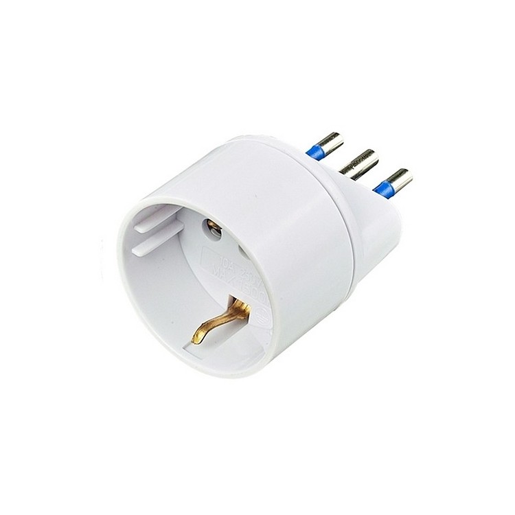 Adattatore riduttore, da Presa Shuko Tedesca a Spina piccola 10A Italiana
