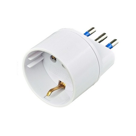 Adattatore riduttore, da Presa Shuko Tedesca a Spina piccola 10A Italiana