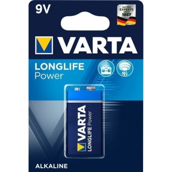 Batteria 9V Alcalina VARTA High Energy, tipo "6LR61/9V Block (4922)", Transistor