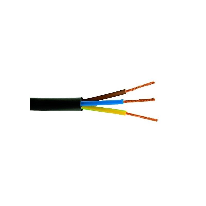 Cavo Elettrico H03VVF Nero 3x0,75mmq Vinilgomma Flessibile Sfuso al metro