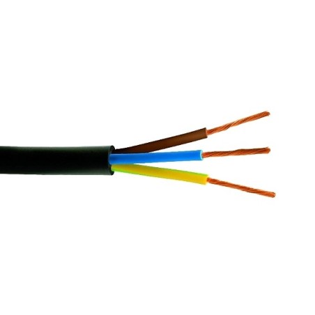 Cavo Elettrico H03VVF Nero 3x0,75mmq Vinilgomma Flessibile Sfuso al metro