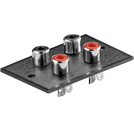 Basetta RCA con 4 Presa femmina Rosso Nero, rca Phono