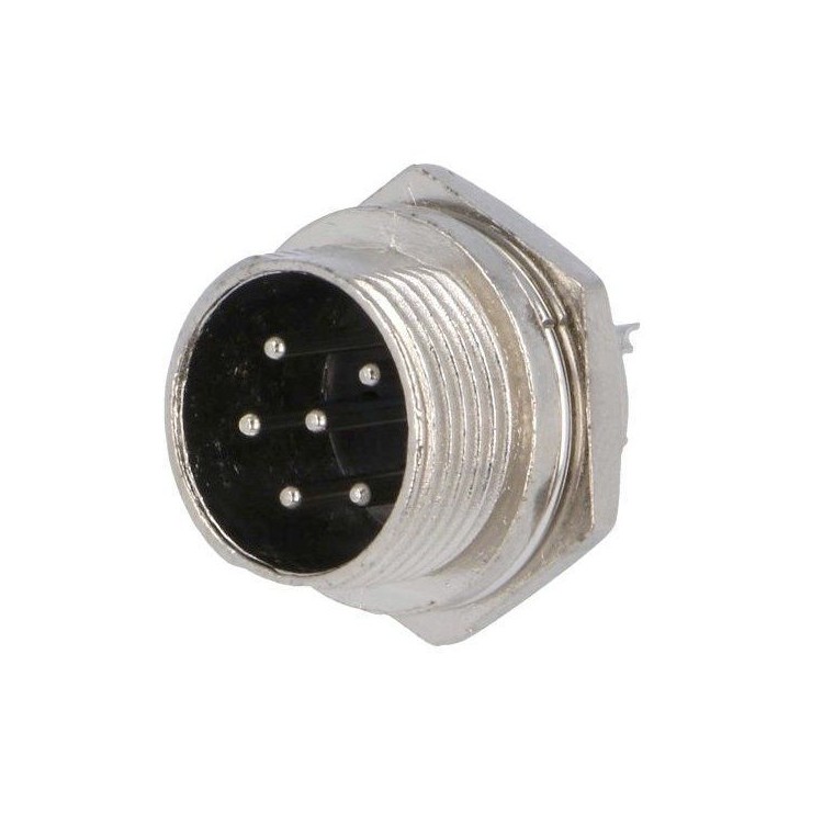 Spina Microfonica presa Maschio a pannello 6 Poli Spina Microfonica presa Maschio a pannello 6 Poli