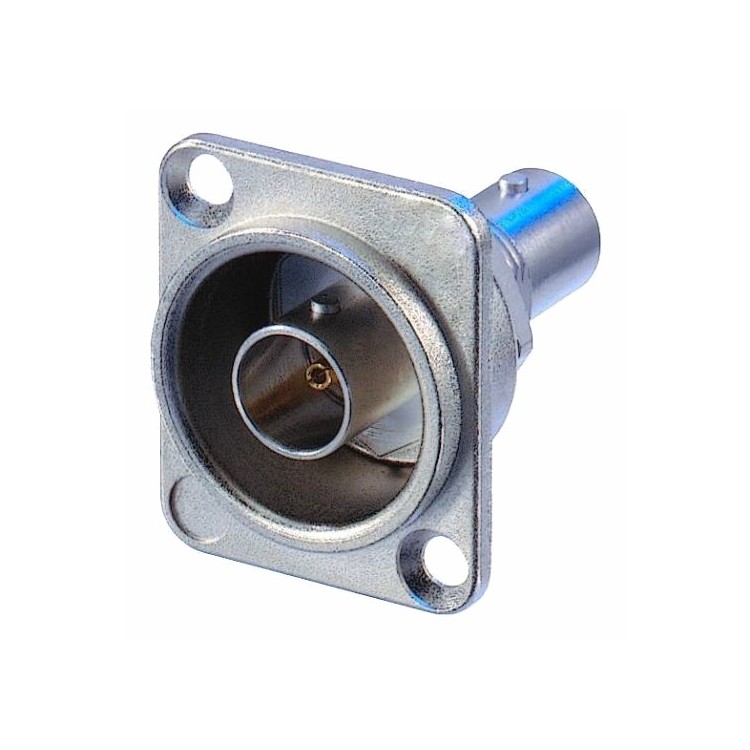 4 X Connettore BNC Femmina Da Pannello – 50 Ohm, Con Dado Di Fissaggio, Foro 9.5mm, Ottone Nichelato