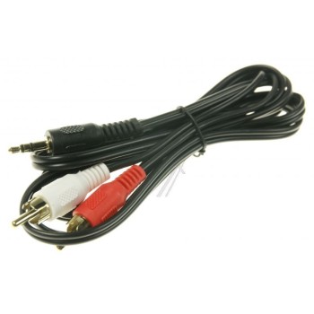 Cavo Aux Sdoppiatore RCA di 2mt Jack 3,5 Stereo a 2 spina RCA pin dorato