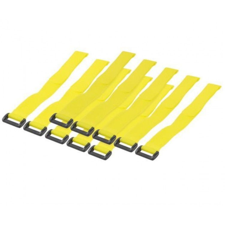 Fascette Velcro Fermacavo Gialle, Set da 10 pz 300x20mm