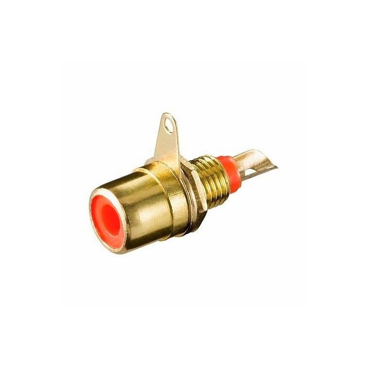 Doppio connettore tipo RCA - con collari colore rosso e
