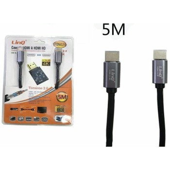 Cavo 5m. HDMI 2.0 HD High Speed 2K - 4K, Ethernet e 3D, contatti dorati