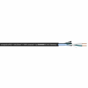Cavo Microfonico segnale Audio Diam. 3.3 OFC sezione 2 x0,22 mm² Sommer Cable, al metro