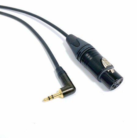 Cavo Aux Microfono Neutrik Nero, da Jack 3,5 Stereo Angolo 90 a Cannon XLR