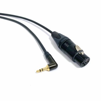 Cavo Aux Microfono Neutrik Nero, da Jack 3,5 Stereo Angolo 90 a Cannon XLR