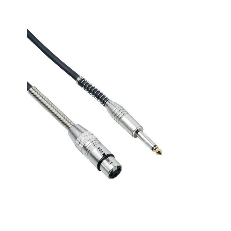 Cavo microfono Strumenti Cannon XLR Femmina Jack 6,3 mono molla