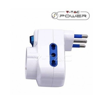MULTIPRESA ADATTATORE TRIPLA SCHUKO INTERRUTTORE LUMINOSO 1500W, V-TAC -SKU 8716 MULTIPRESA ADATTATORE TRIPLA SCHUKO INTERRUTTORE LUMINOSO 1500W, V-TAC -SKU 8716