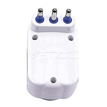 MULTIPRESA ADATTATORE TRIPLA SCHUKO INTERRUTTORE LUMINOSO 1500W, V-TAC -SKU 8716 MULTIPRESA ADATTATORE TRIPLA SCHUKO INTERRUTTORE LUMINOSO 1500W, V-TAC -SKU 8716