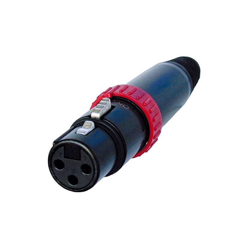 Neutrik NC3FXS-B, Cannon XLR femmina 3 poli nero con interruttore