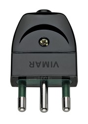 Spina Volante Maschio 16A 250V, grande nera, Vimar 00202