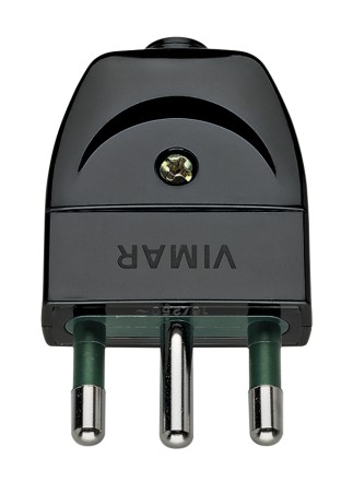 Spina Volante Maschio 16A 250V, grande nera, Vimar 00202