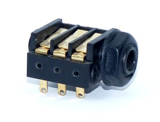 PRESA JACK STEREO 6,3 mm DA PANNELLO CON INTERRUTTORE CONTATTI A SALDARE