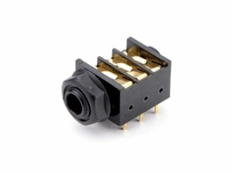 PRESA JACK STEREO 6,3 mm DA PANNELLO con Interruttore, 6 Contatti C.I.