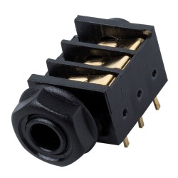 PRESA JACK STEREO 6,3 mm DA PANNELLO con Interruttore, 6 Contatti C.I.