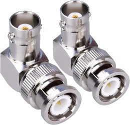 Adattatore BNC ad angolo retto, connettore coassiale maschio e femmina BNC a 90 gradi