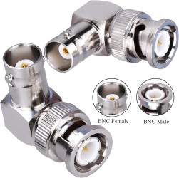 Adattatore BNC ad angolo retto, connettore coassiale maschio e femmina BNC a 90 gradi