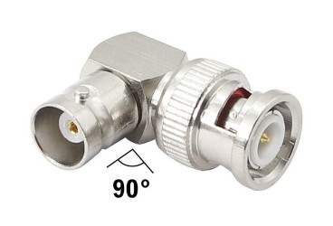 Adattatore BNC ad angolo retto, connettore coassiale maschio e femmina BNC a 90 gradi