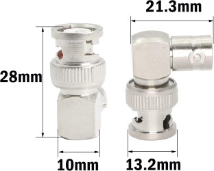 Adattatore BNC ad angolo retto, connettore coassiale maschio e femmina BNC a 90 gradi