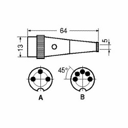 Spina DIN Volante 3 poli Din RCF Audio con Ghiera Filettata