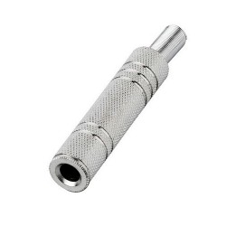 Presa jack stereo 6,3 mm TSR in metallo satinato, molla guidacavo Ø 7