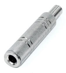 Presa jack stereo 6,3 mm TSR in metallo satinato, molla guidacavo Ø 7