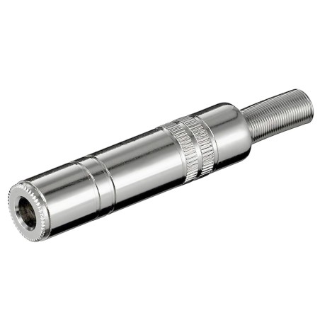 Presa jack stereo 6,3 mm TSR in metallo cromato, molla