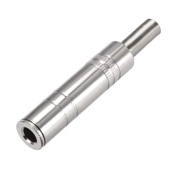 Presa jack stereo 6,3 mm TSR in metallo cromato, molla