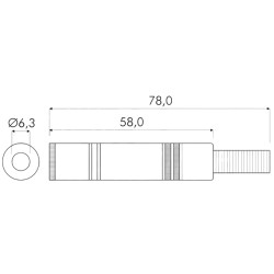misure Presa jack stereo 6,3 mm TSR in metallo, molla