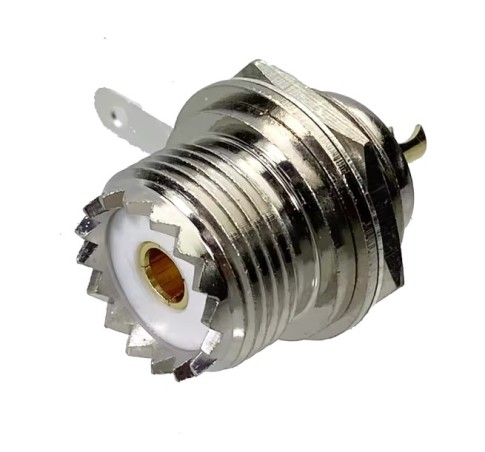 Connettore Presa UHF PL259 con Flangia SO239 Femmina, Presa Verticale 50 ohm