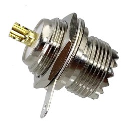 Connettore Presa UHF PL259 con Flangia SO239 Femmina, Presa Verticale 50 ohm