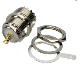 Connettore Presa UHF PL259 con Flangia SO239 Femmina, Presa Verticale 50 ohm