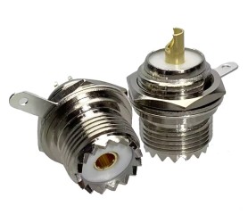 Connettore Presa UHF PL259 con Flangia SO239 Femmina, Presa Verticale 50 ohm