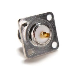 Connettore UHF Presa Femmina SO259 a Pannello con Flangia 4 fori da 25mm 50 ohm
