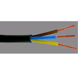 Cavo Elettrico H05VVF Nero 3 poli 2,5 mmq, Vinilgomma Flessibile Sfuso al metro