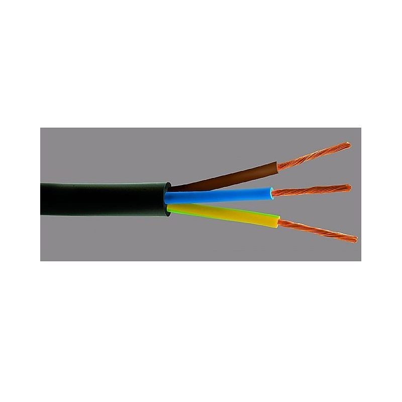 Cavo Elettrico H05VVF Nero 3 poli 2,5 mmq, Vinilgomma Flessibile Sfuso al metro