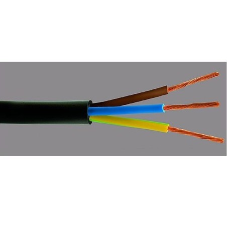 Cavo Elettrico H05VVF Nero 3 poli 2,5 mmq, Vinilgomma Flessibile Sfuso al metro