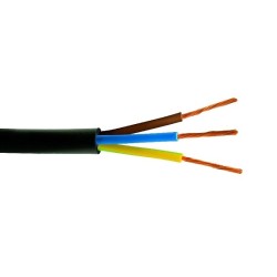 Cavo Elettrico H05VVF Nero 3 poli 1,0 mmq, Vinilgomma Flessibile Sfuso al metro