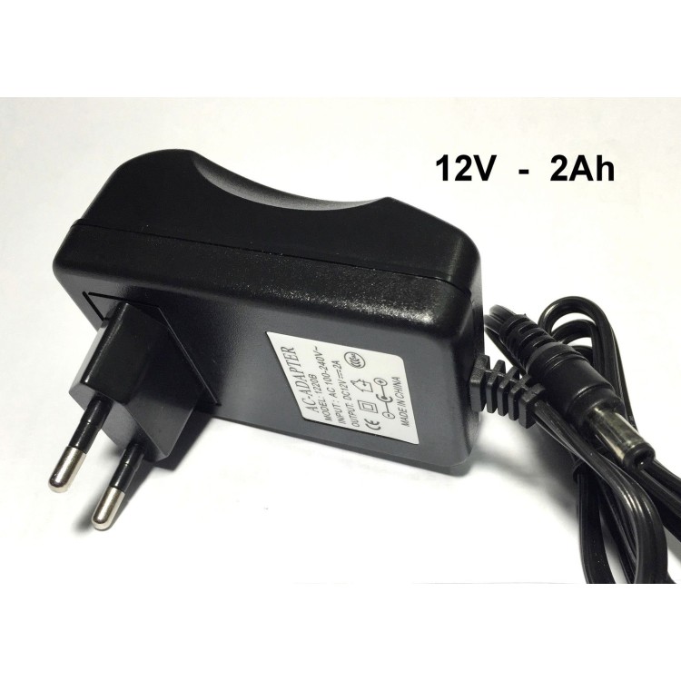 Alimentatore 12V DC 0.7A, 8.4W switching spinotto 5.5x2.1