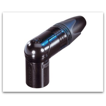 Neutrik NC3MRX-BAG, Cannon XLR 3 poli maschio ad angolo 90° colore Nero